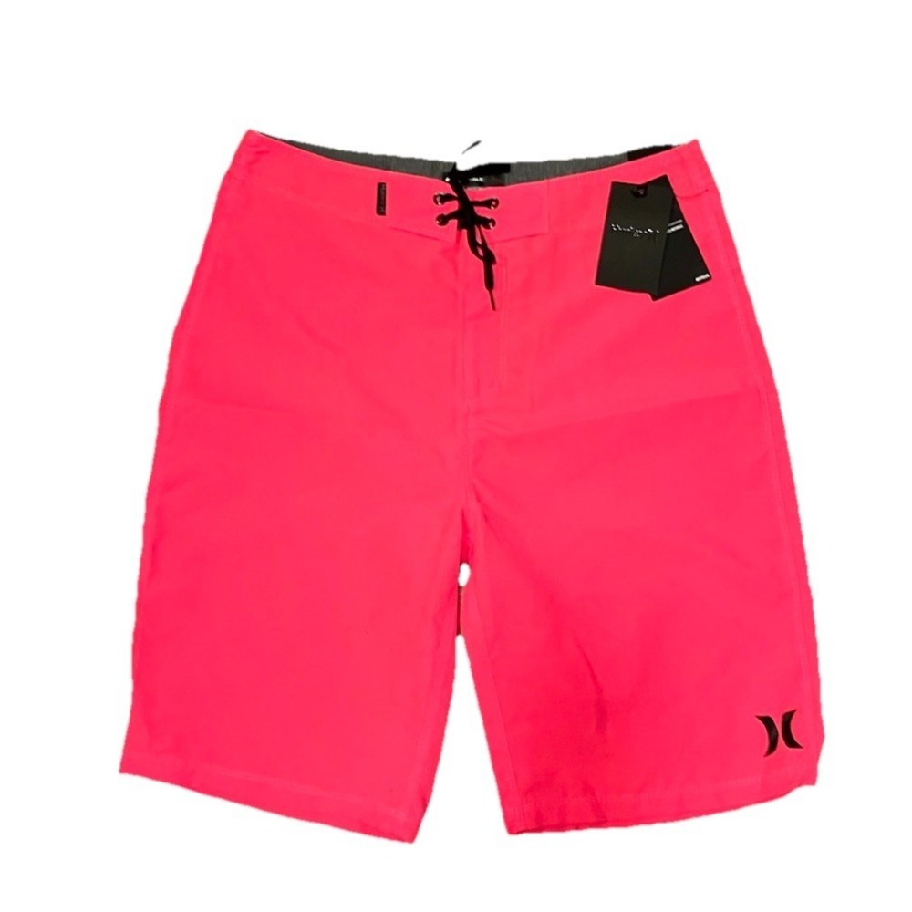 Hurley Board Shorts Men's 29 NWT‎ Pink 21" Swim Surf Drawstring Beach Vacation